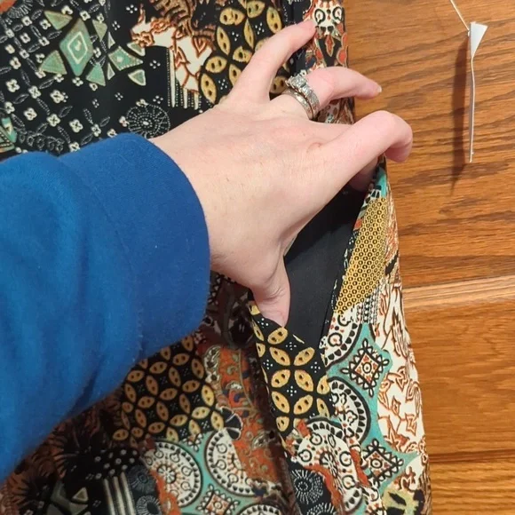 NWT Roz & Ali 3/4 Sleeve Fit & Flare Patchwork Dress - Picture 7 of 10